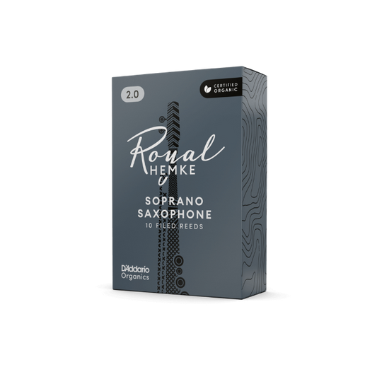 D'Addario Royal Hemke Organic Soprano Saxophone Reeds, Strength 2.5, 10-pack