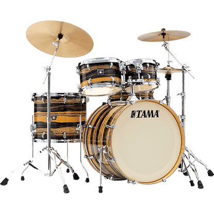 Tama Superstar Classic 5-piece Shell Pack with Snare and 22-inch Bass Drum- Natural Ebony Tiger