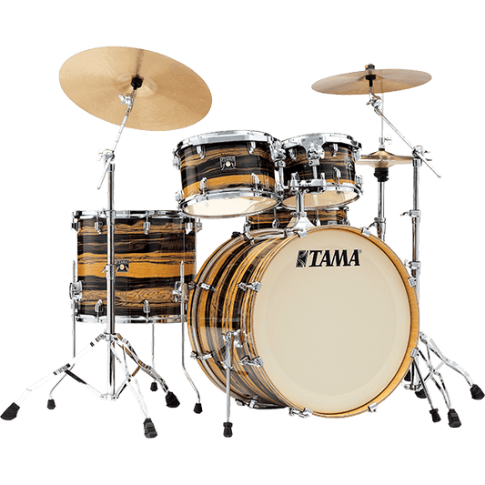 Tama Superstar Classic 5-piece Shell Pack with Snare and 22-inch Bass Drum- Natural Ebony Tiger