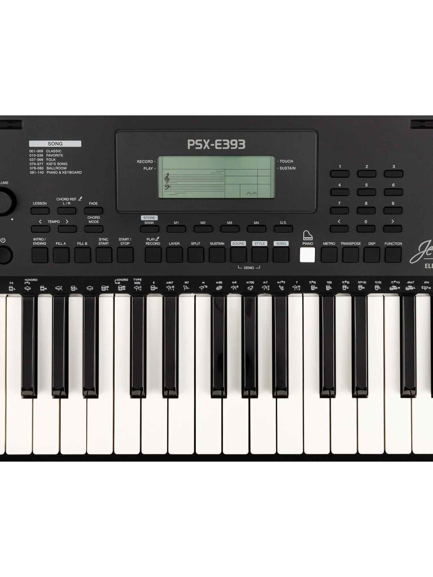 Teclado portátil Jean Paul PSX-E393 con adaptador/Bluetooth/soporte incluido