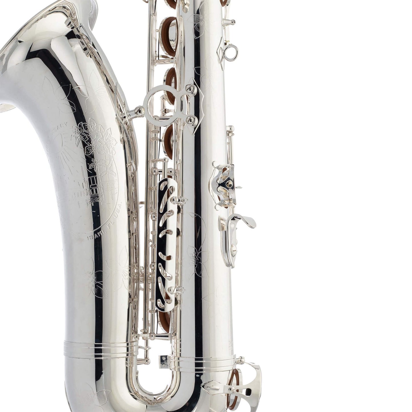 TS-860S Tenor Saxophone Silver-Plated Bell and Engraving View 1#finish_silver