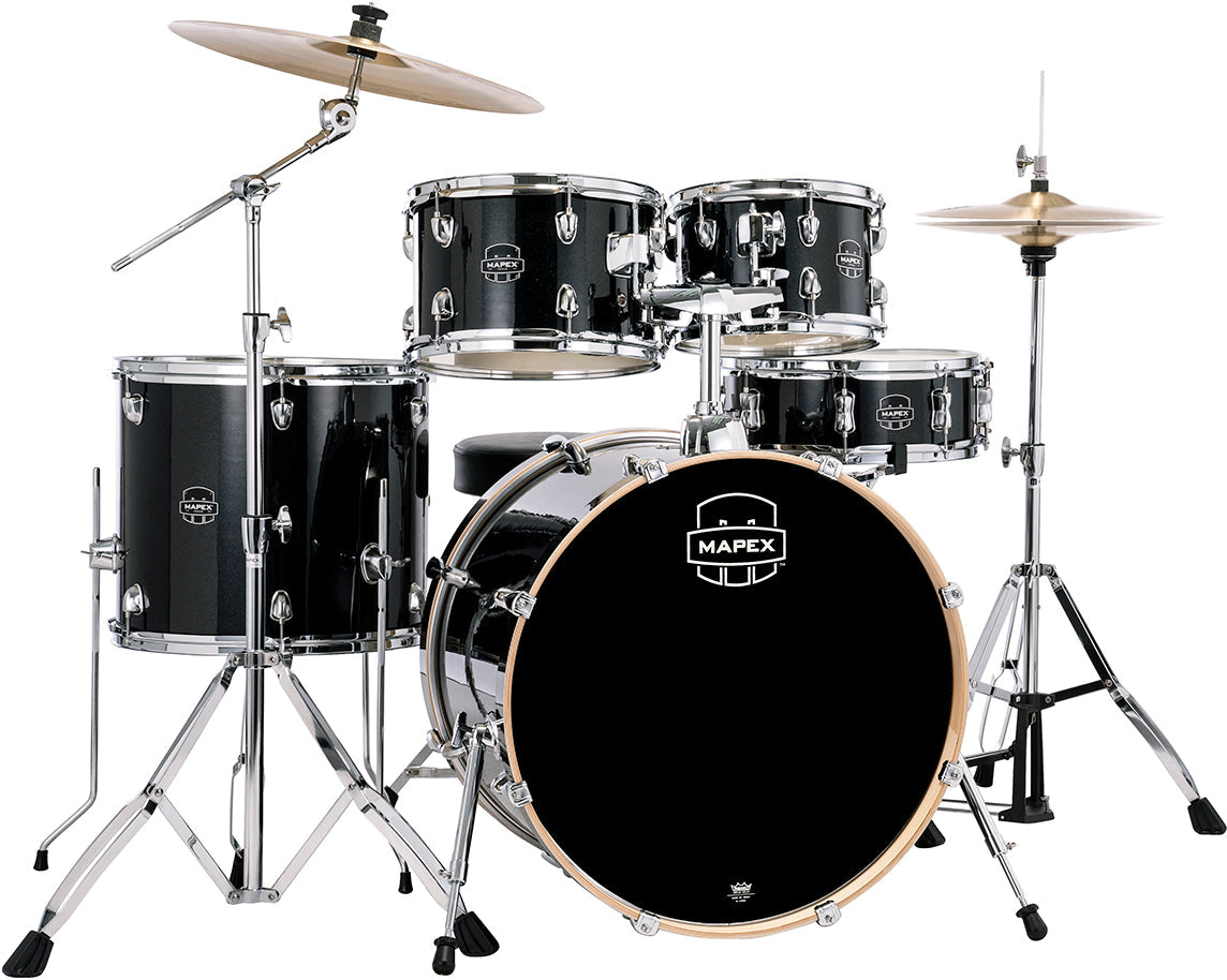 Batería completa Mapex Venus Rock de 5 piezas - Black Galaxy Sparkle (Nueva)