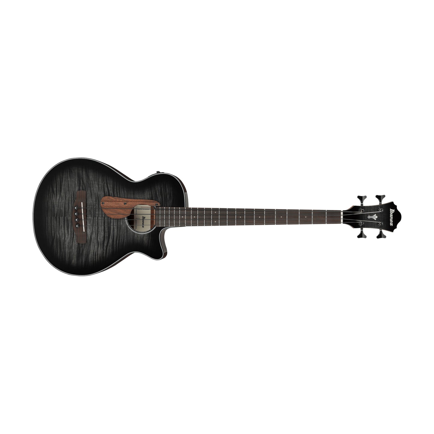 Ibanez AEGB25E Acoustic-Electric Bass Guitar Transparent Black Burst