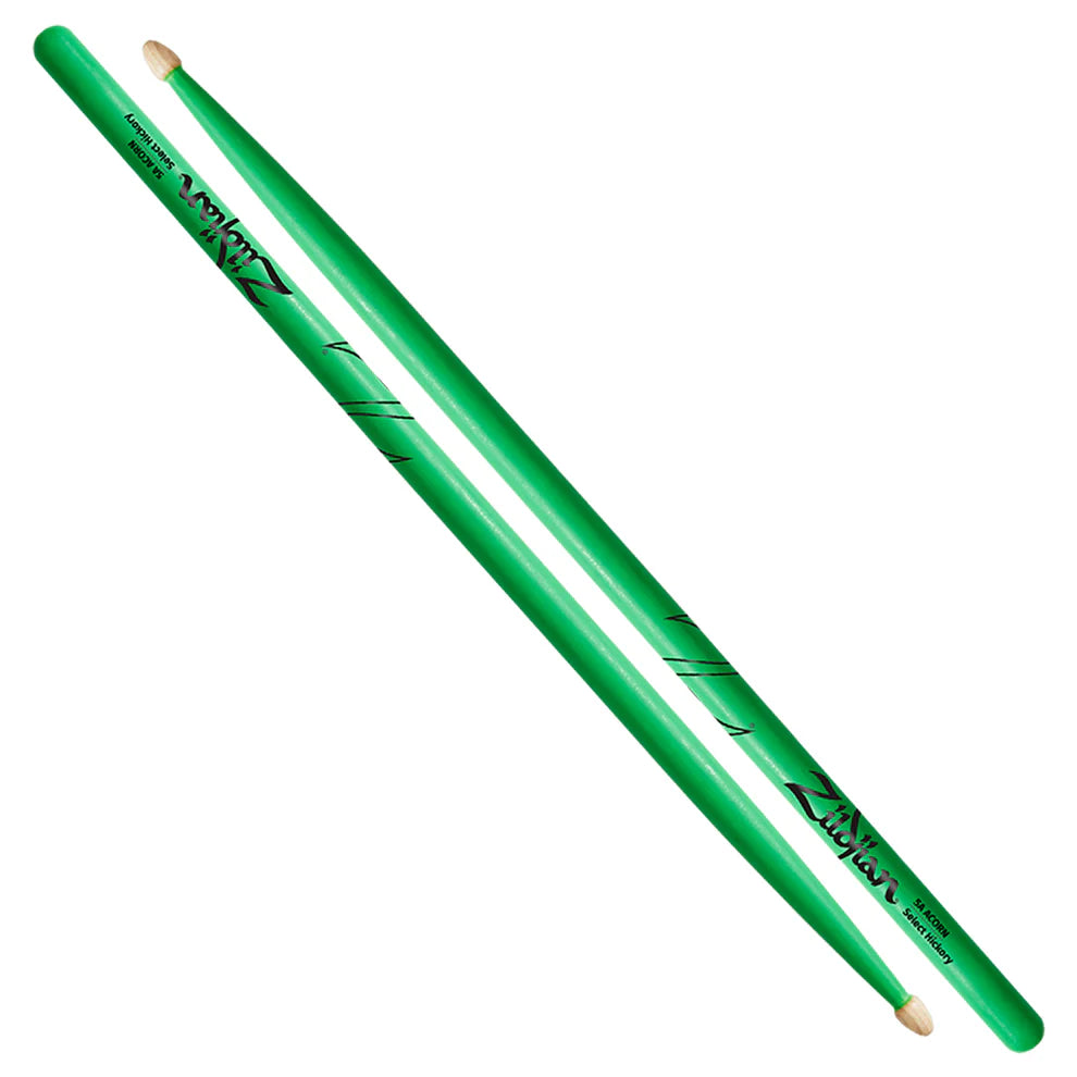 Zildjian 5A Acorn Neon Green Hickory Drumsticks
