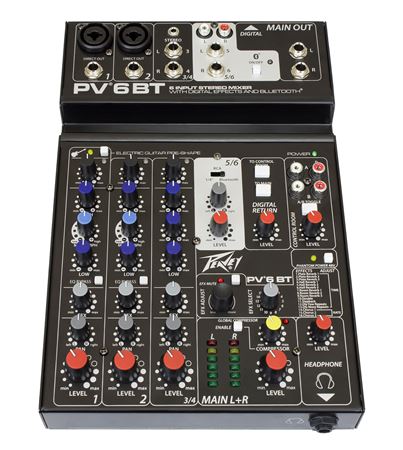 Peavey PV 6 BT Mixer with Bluetooth and Effects