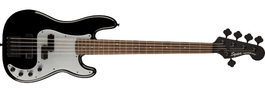 Contemporary Active Precision Bass® PH V, Laurel Fingerboard, Silver Anodized Pickguard, Black