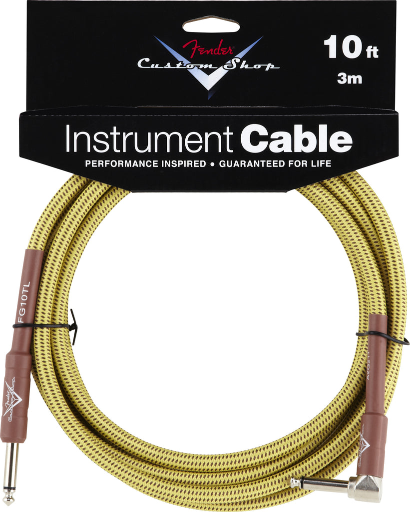 Fender® Custom Shop Performance Series Cable, 10', Tweed, Angled