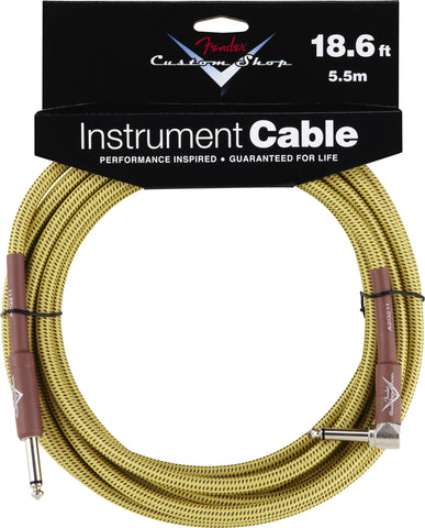 Fender® Custom Shop Performance Series Cable, 18.6', Tweed, Angled