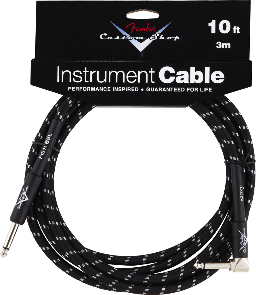 Fender® Custom Shop Performance Series Cable, 10', Black, Angled