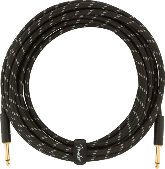 Fender 0990820080 Deluxe Series Instrument Cable, Straight/Straight, 18.6', Black Tweed