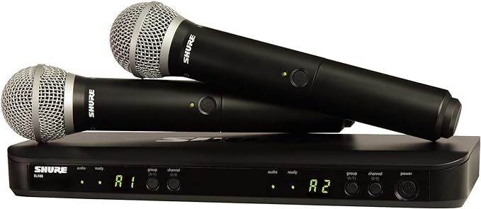 Shure BLX288/PG58 Dual Channel Wireless Handheld Microphone System - H10 Band