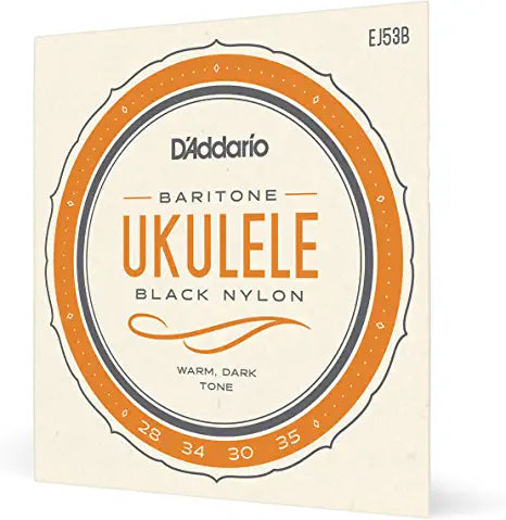 D'Addario EJ53B Black Nylon Natural Nylon Baritone Ukulele Strings