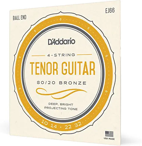 D'Addario EJ66 80/20 Bronze Acoustic Tenor Guitar Strings - .010-.032 Light