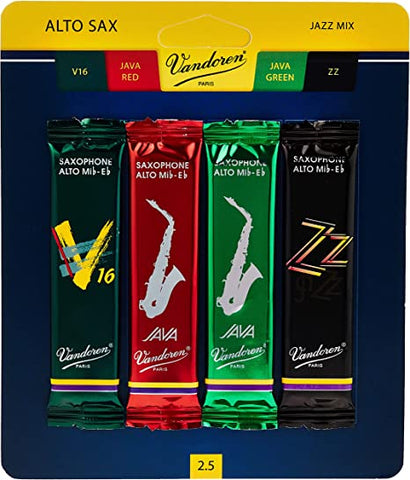 Vandoren SRMIXA25 - Jazz Mix Alto Saxophone Reeds - 2.5 (4-pack)