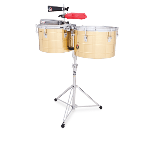 LATIN PERCUSSION LP258-B TITO PUENTE 15" AND 16" THUNDER TIMBALES- BRASS