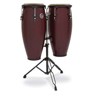 Latin Percussion City Series Conga Set with Stand - 10/11 inch Dark Wood LP646NY-DW