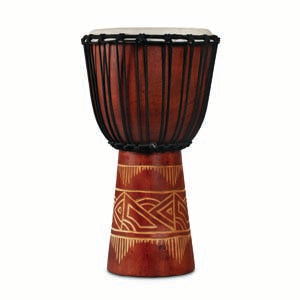 Latin Percussion LP WORLD BEAT WOOD ART MEDIUM DJEMBE RED LP713MR