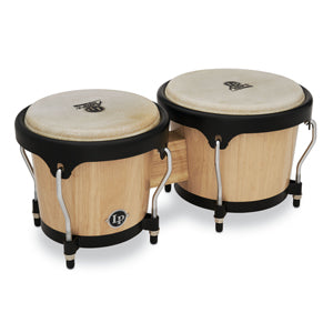 Latin Percussion Aspire Wood Bongos - Natural with Black Hardware