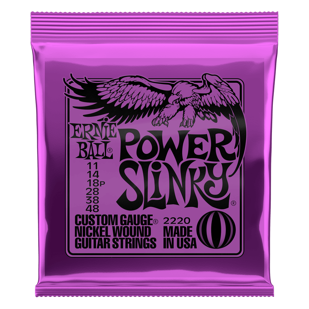 Ernie Ball 2220 Power Slinky Nickel Wound Electric Guitar Strings - .011-.048