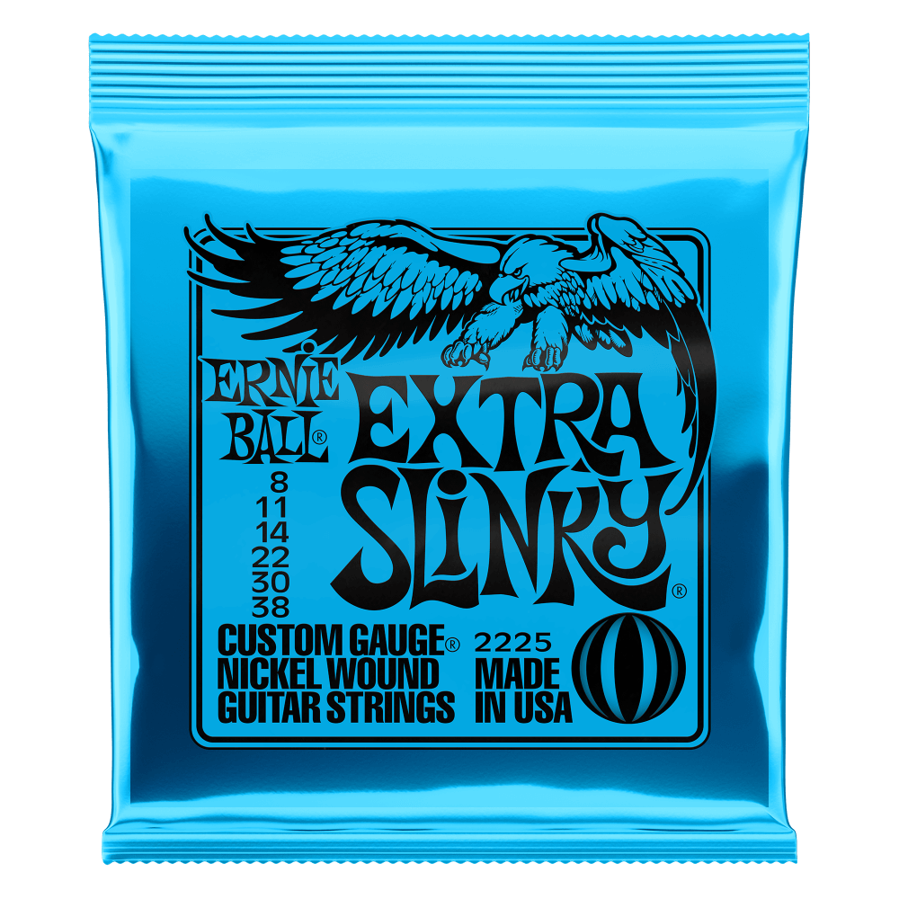 Ernie Ball 2225 Extra Slinky Nickel Wound Electric Guitar Strings - .008-.038