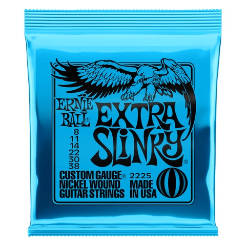 Ernie Ball 2225 Extra Slinky Nickel Wound Electric Guitar Strings - .008-.038