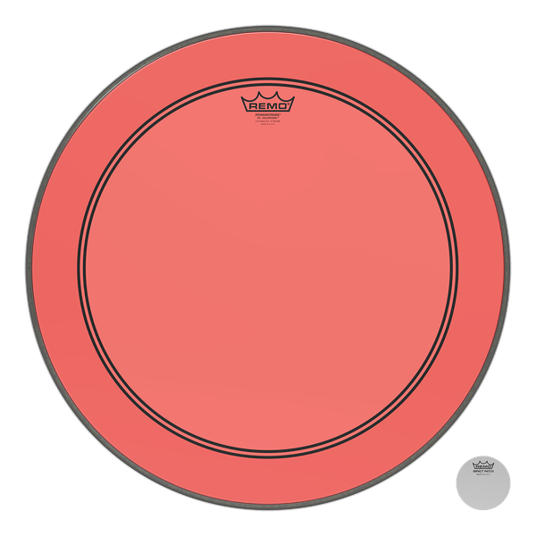 REMO Bass, POWERSTROKE® 3, COLORTONE™, 22" Diameter, Red