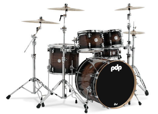 PDP Concept Maple Exotic Shell Pack - 5-piece - Charcoal Burst over Walnut