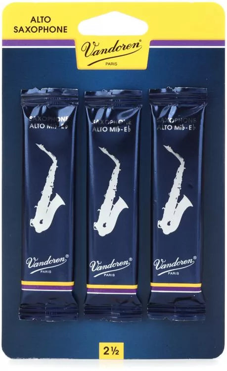 Vandoren SR2125/3 - Traditonal Alto Saxophone Reeds - 2.5 (3-pack)