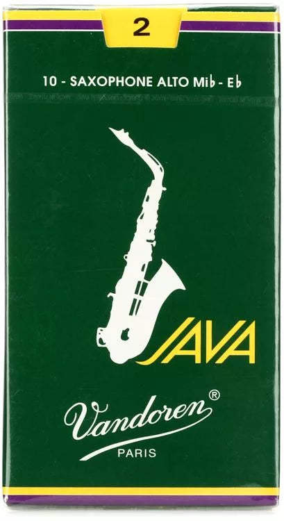 Vandoren SR2625 - Cañas verdes para saxofón alto JAVA (paquete de 10)
