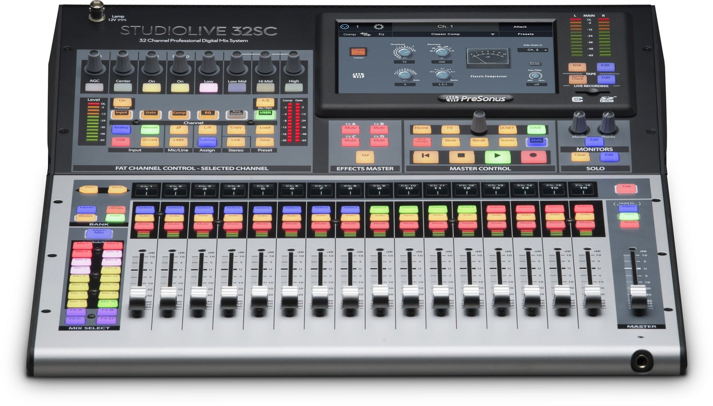 PreSonus StudioLive 32SC Series III Subcompact 32-Channel/22-bus digital console/recorder/interface with AVB networking and dual-core FLEX DSP Engine