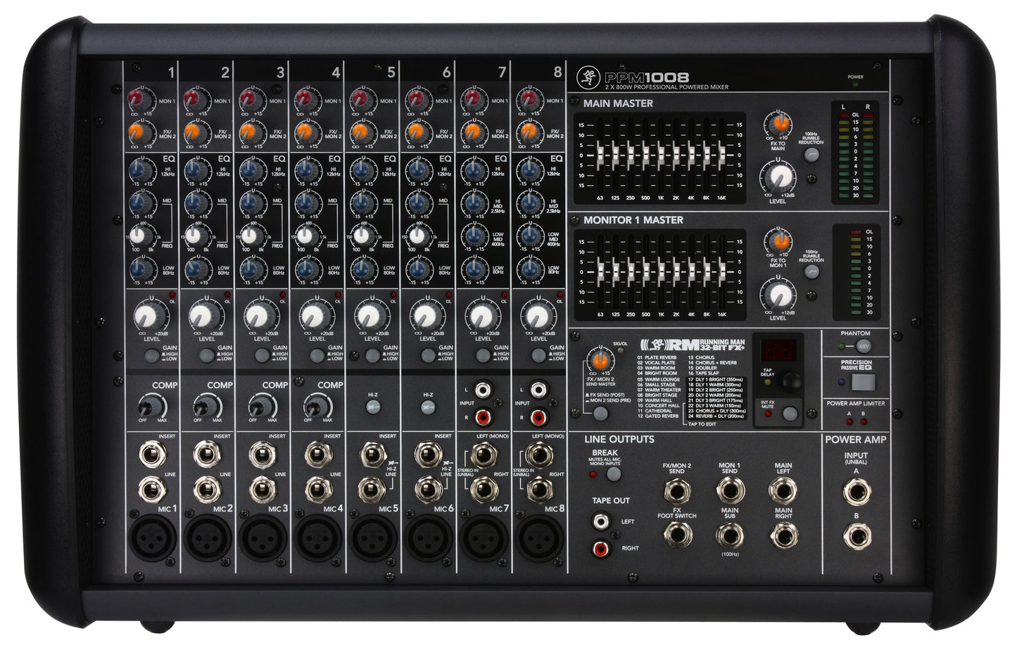 Mackie PPM1008 8-channel Powered Mixer w/ Effects (1600W)