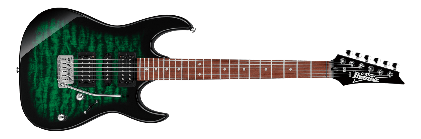 Guitarra eléctrica Ibanez Gio GRX70QA - Efecto esmeralda transparente