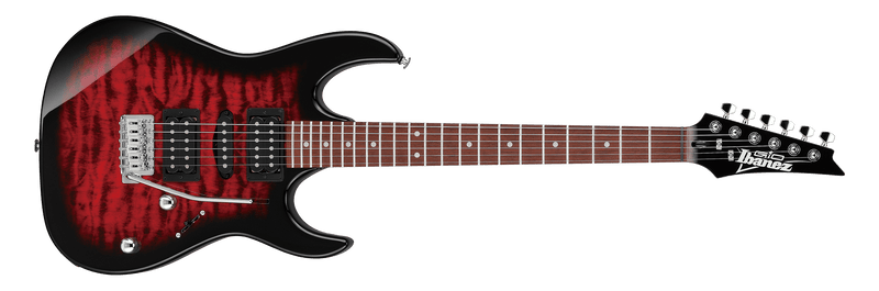 Ibanez GIO GRX70QA Electric Guitar - Transparent Red Burst