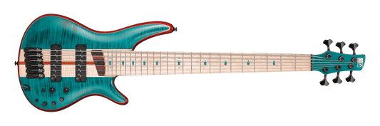 Bajo eléctrico Ibanez SR Premium de 6 cuerdas - Verde caribeño de bajo brillo