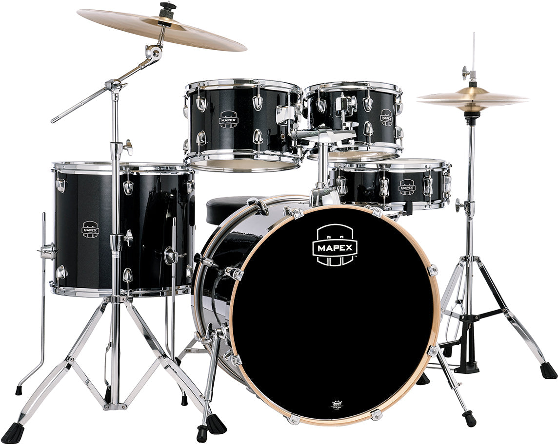 Mapex Venus 5-piece Rock Complete Drum Set - Black Galaxy Sparkle