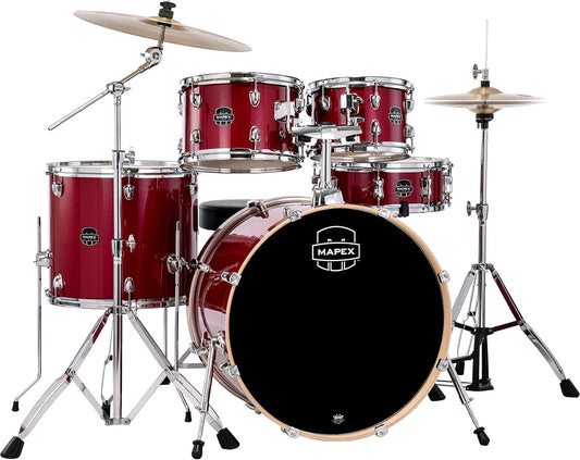 Mapex Venus 5-piece Rock Complete Drum Set - Crimson Red Sparkle
